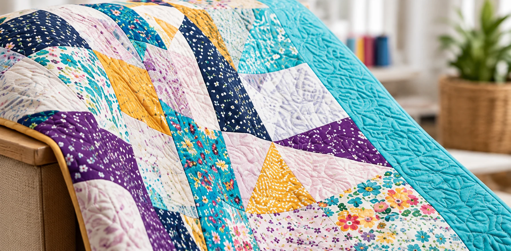 Colorful patchwork quilt