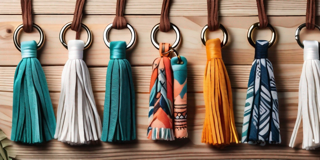 Boho Tassel Keychain, Tassel Purse Clip, Boho Key Chain, Sari Silk